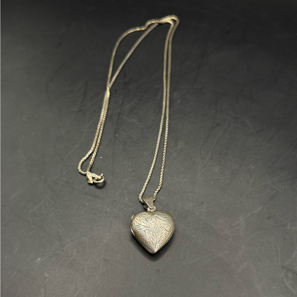 Sterling Silver 925 Heart Pendant Necklace Long
